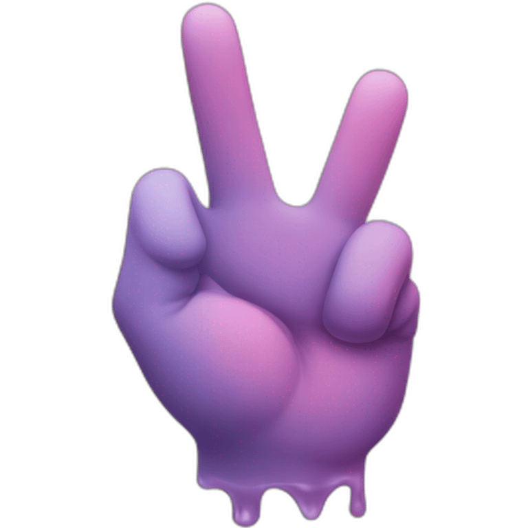 melting peace sign hand down emoji