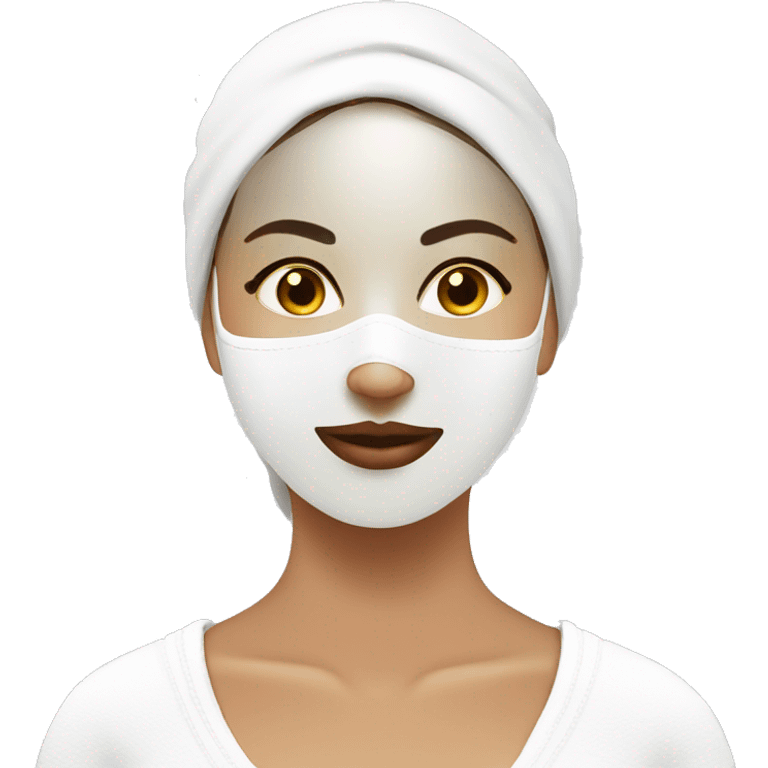 Lady with face mask spa beauty full face relaxing emoji