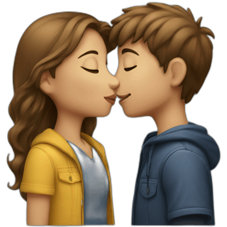 Boy and girl kiss  emoji