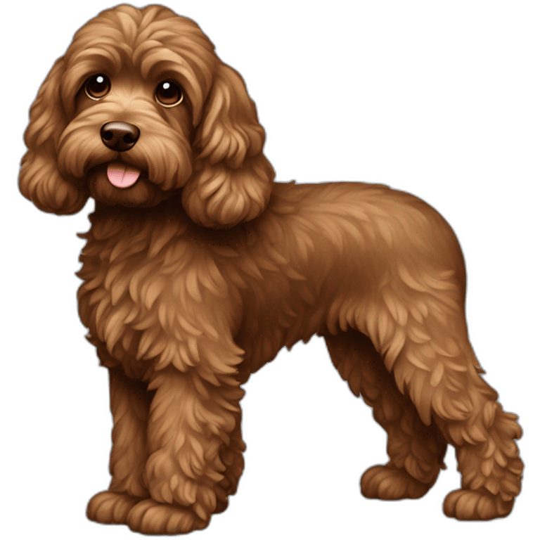 brown cockapoo from the side full body emoji