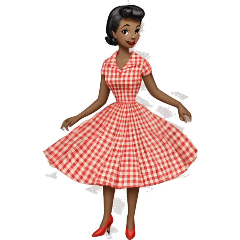 vintage 50's dress gingham dress emoji