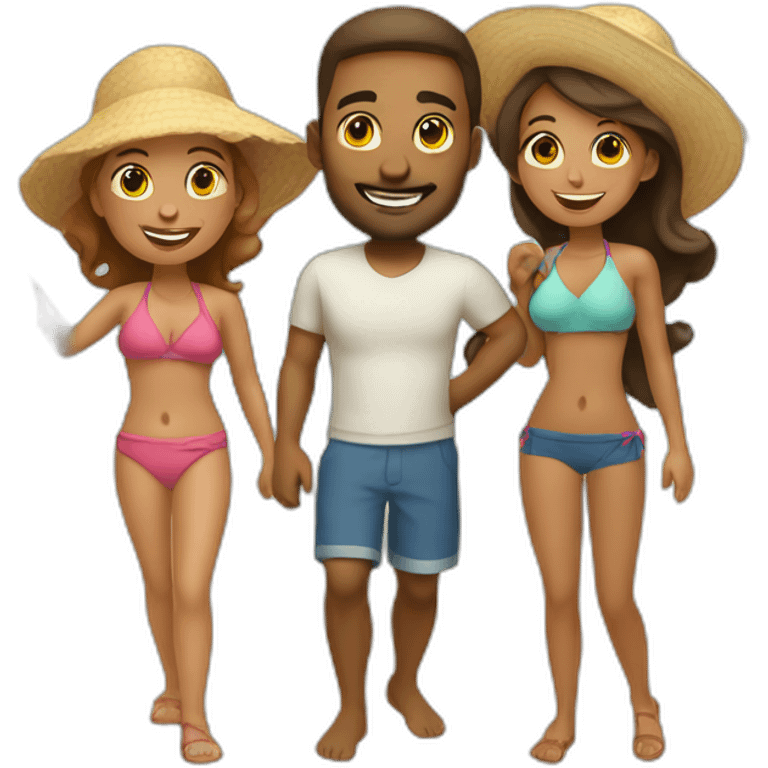 beach vacation family emoji