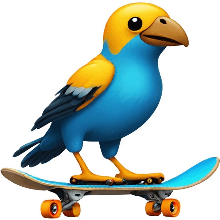 Bird skateboarding  emoji