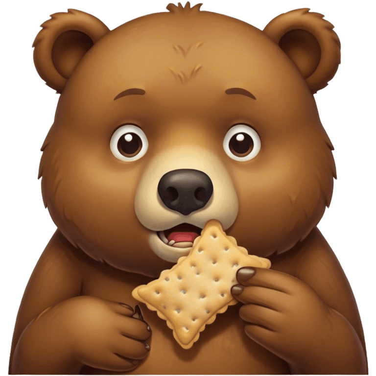 vomiting bear eating a saltine cracker emoji