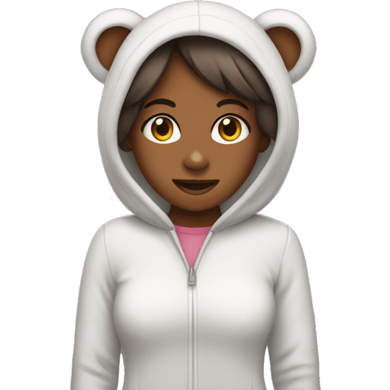 girl wearing bear costume emoji