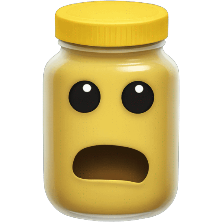 A jar of mustard with dead x eyes  emoji