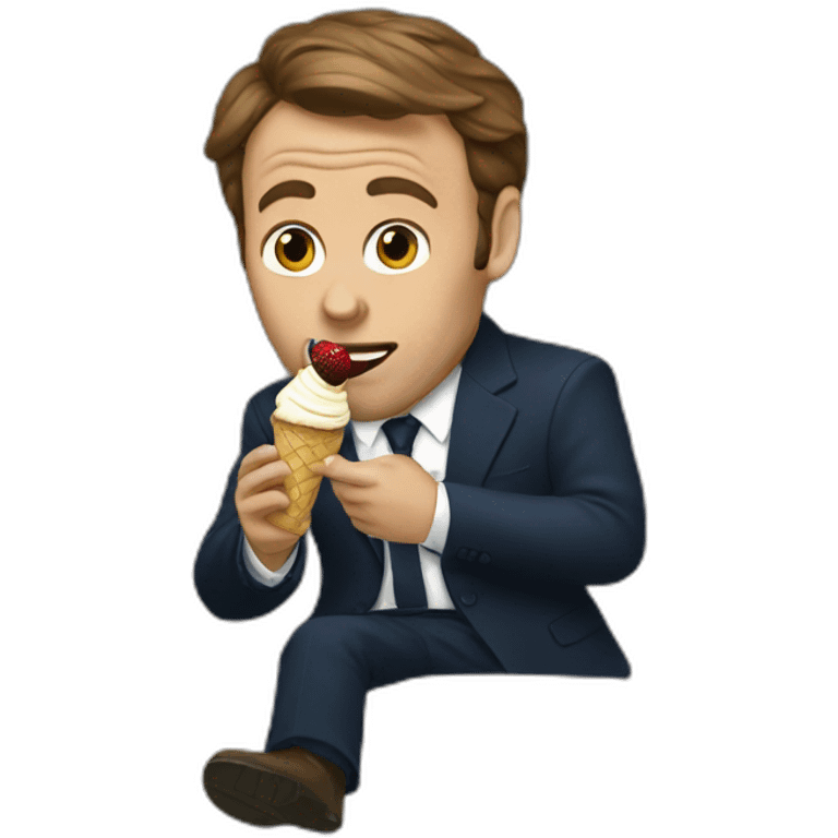 Macron eating ice cream  emoji