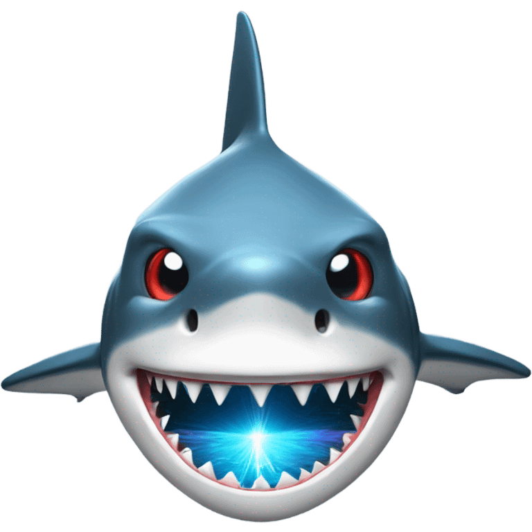 A Shark sending lasers from its eyes emoji