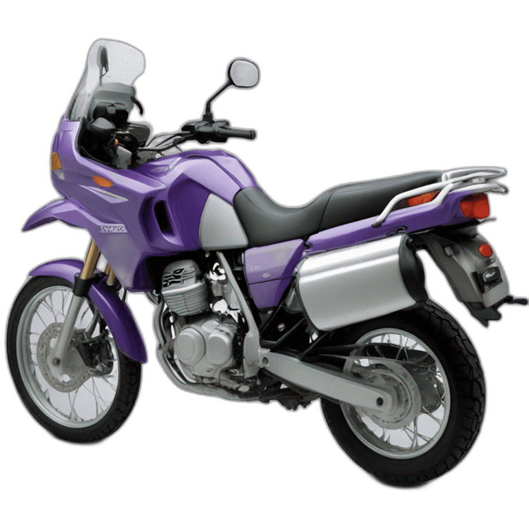 Honda transalp 600 of 1992, colour purple and grey, side view emoji