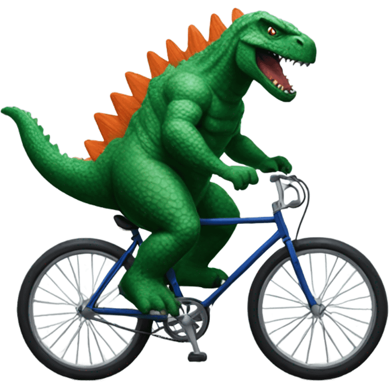 Godzilla riding a bike emoji