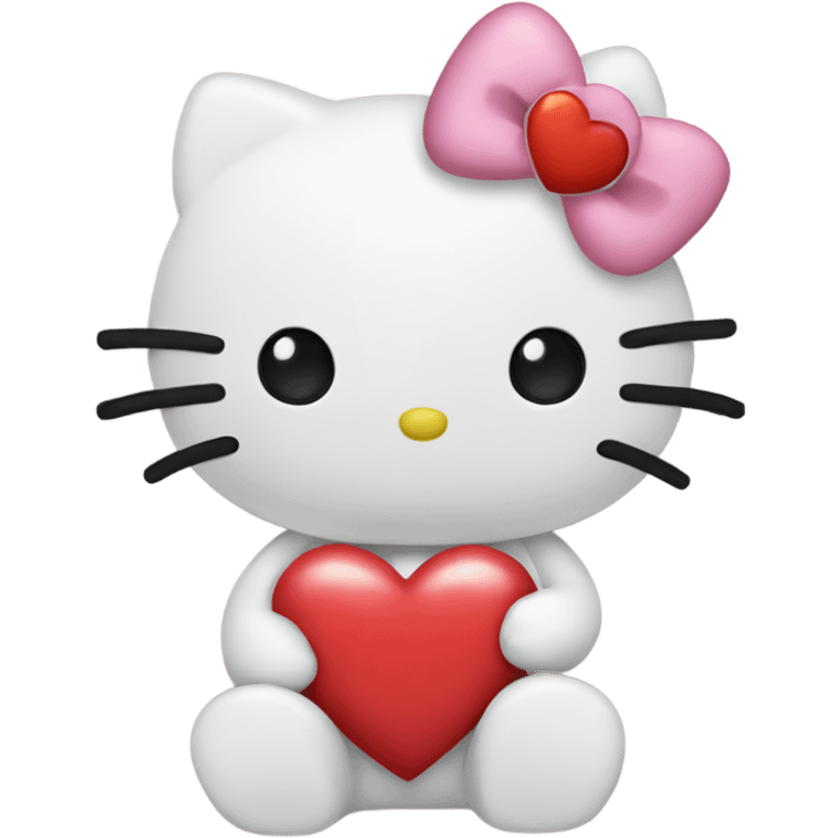 hello kitty with heart emoji