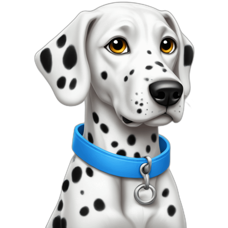 Dalmatian with a blue collar emoji