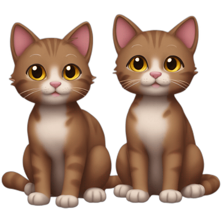 Cat furry brown and chibby emoji