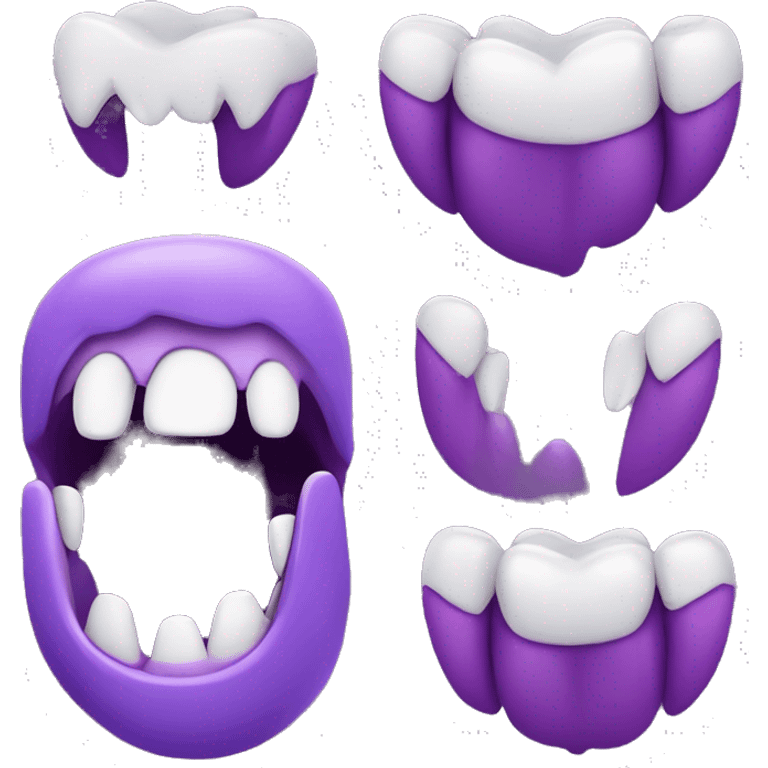 cute vampire teeth purple ￼ emoji