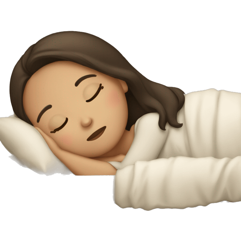 Brunette girl sleeping emoji