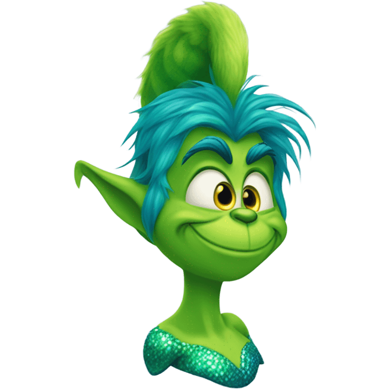 the grinch with a mermaid tail emoji