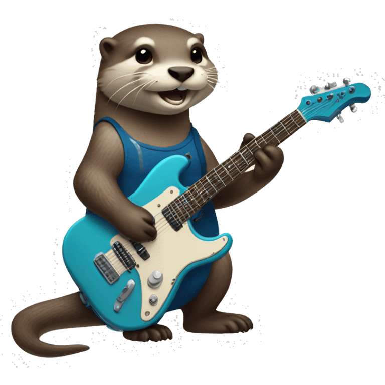 otter playing electric guitar  emoji