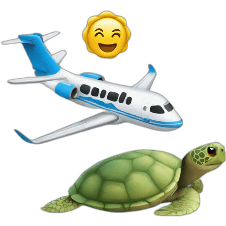 Limace sur escargo sur tortue sur avion emoji