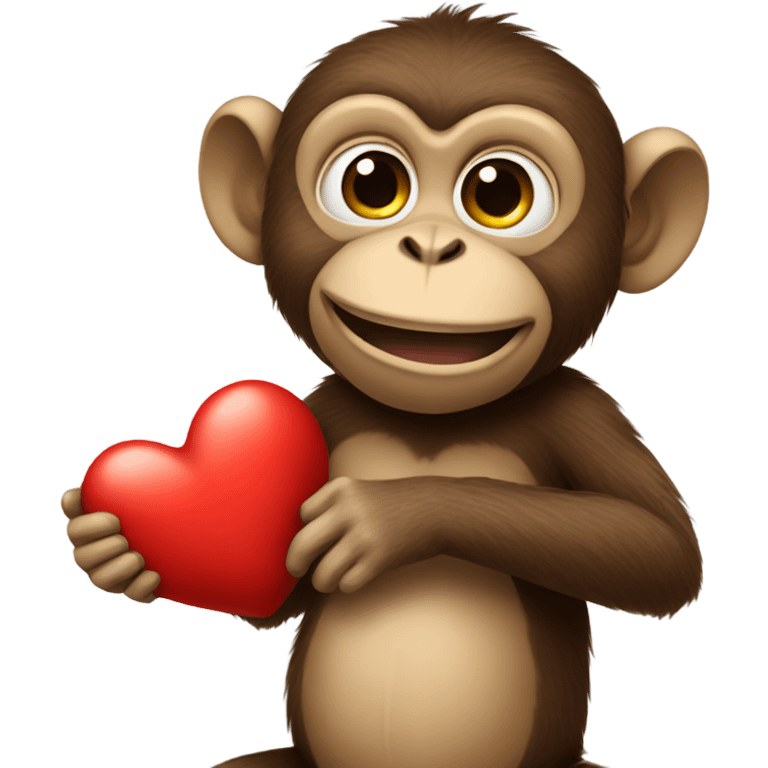 Monkey holding a heart  emoji