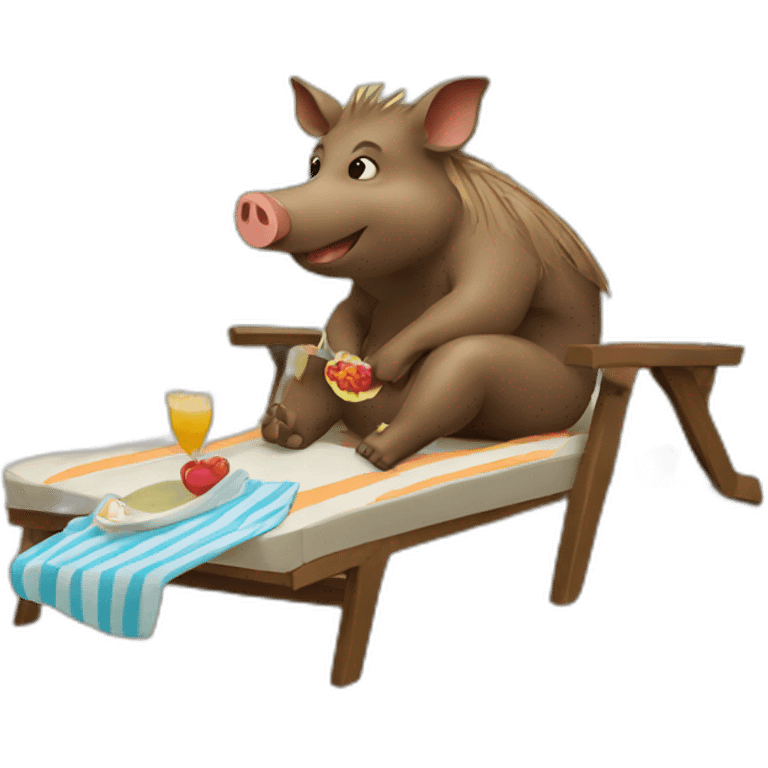 vacationing boar emoji