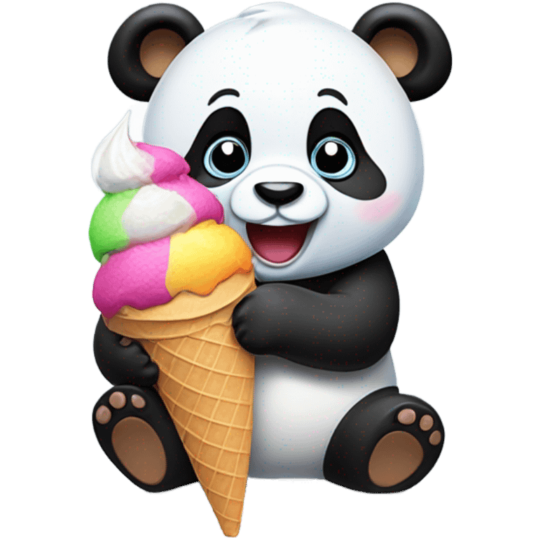 Panda eating ice cream emoji