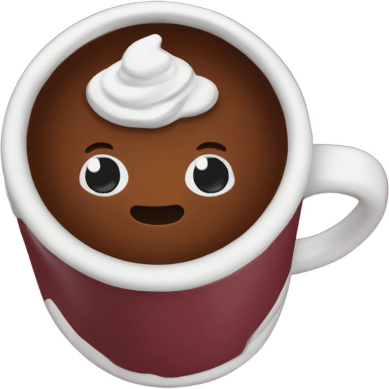 Cozy hot cocoa maroon mug emoji