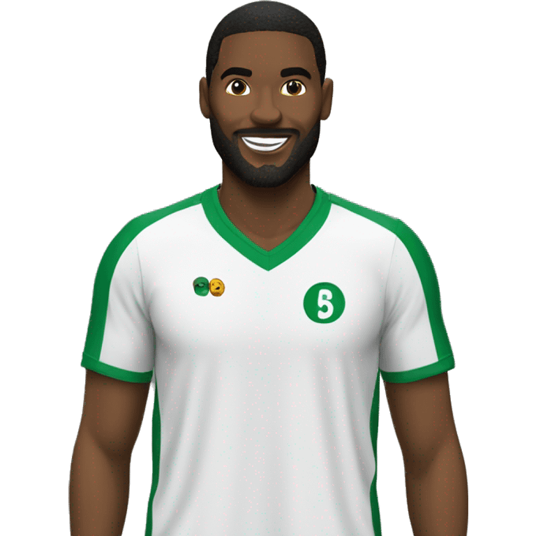 jugador de handball camiseta verde negra  emoji