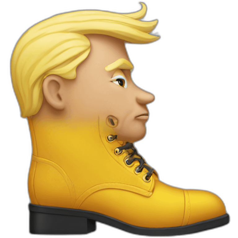 trump kissing boot emoji