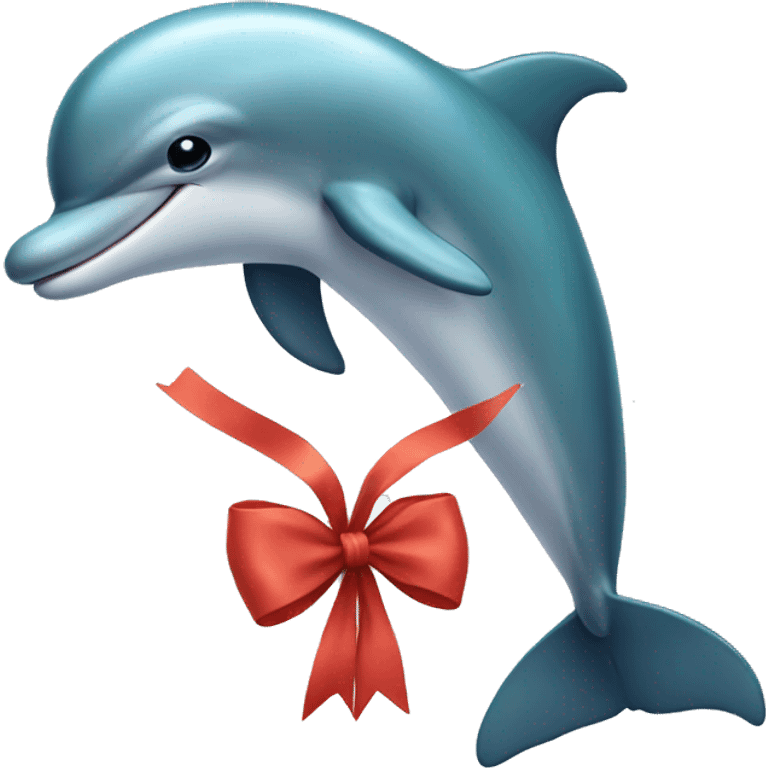 dolphin with bow symbol on it emoji