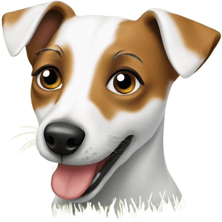 Jack Russell terrier enjoying the grass emoji