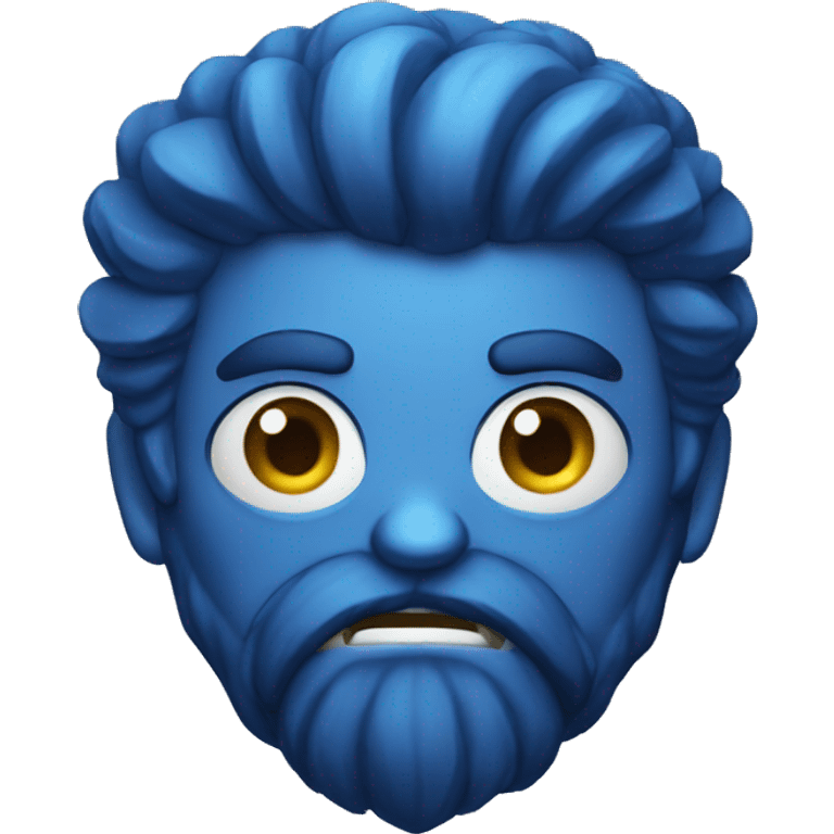 blue giant with  a beard angry emoji