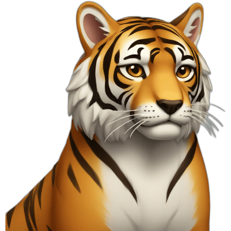 Peau de tigre sur un loup emoji