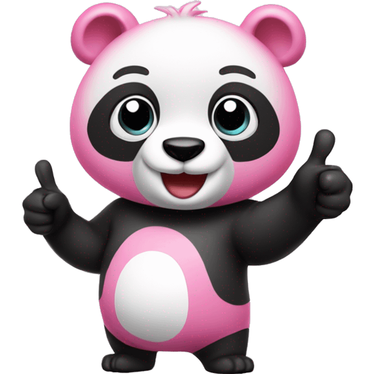 Pink panda thumbs up emoji