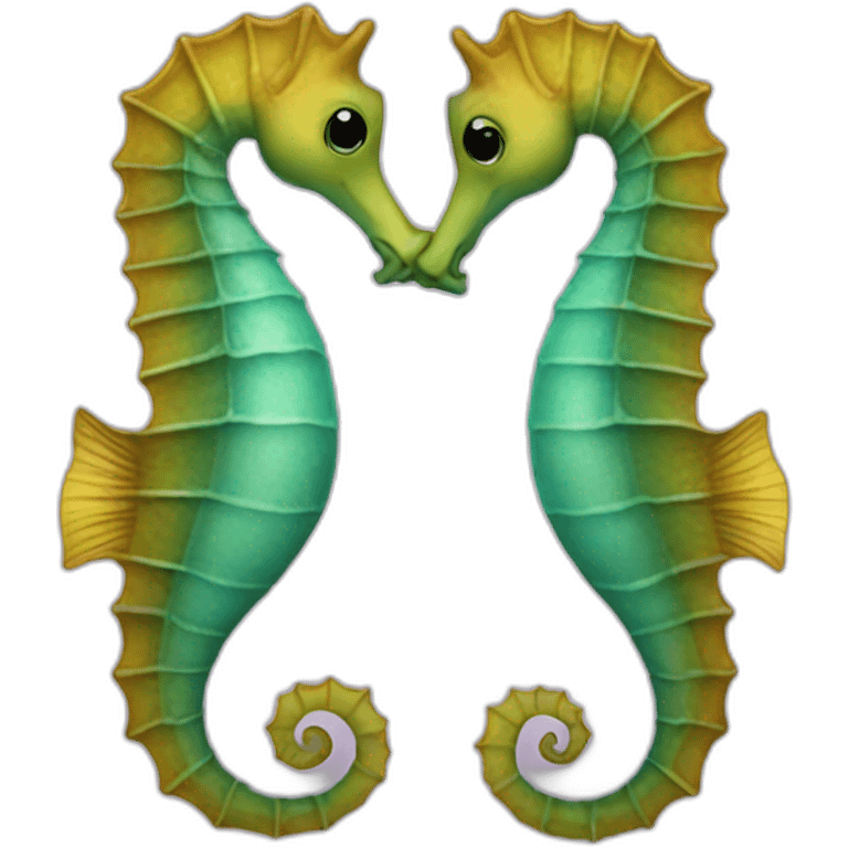 Seahorse kissing emoji