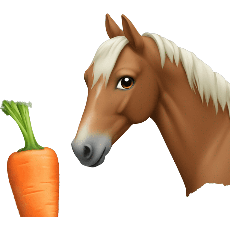 Horse eating a carrot emoji