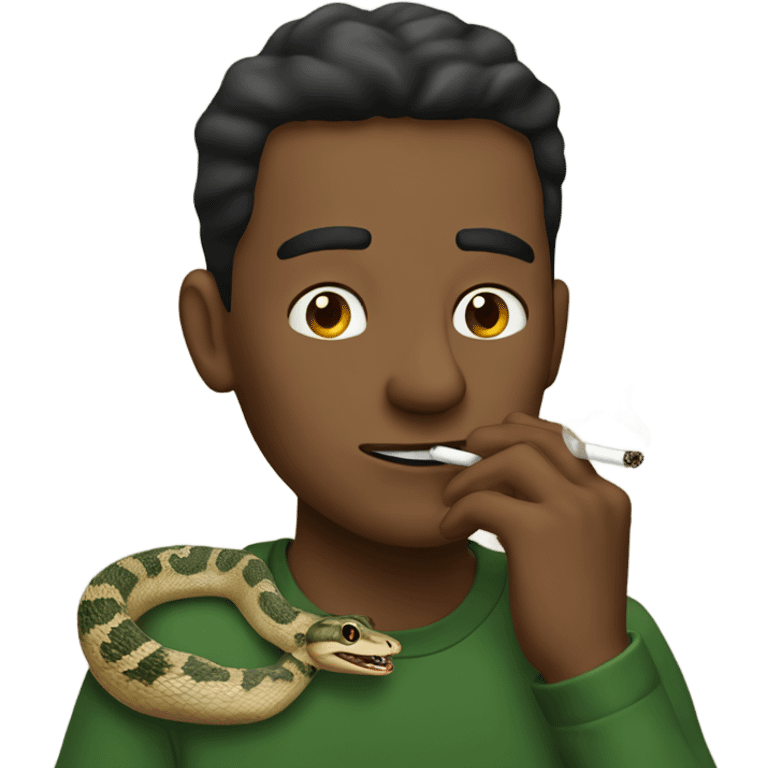 Guy smoking with rattlesnakes emoji