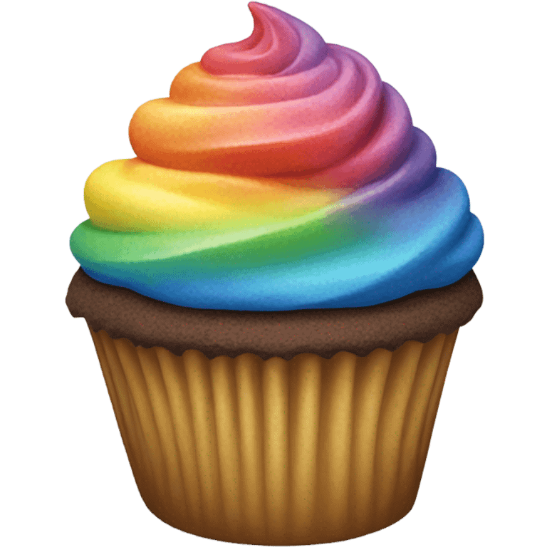 Rainbow cupcake emoji