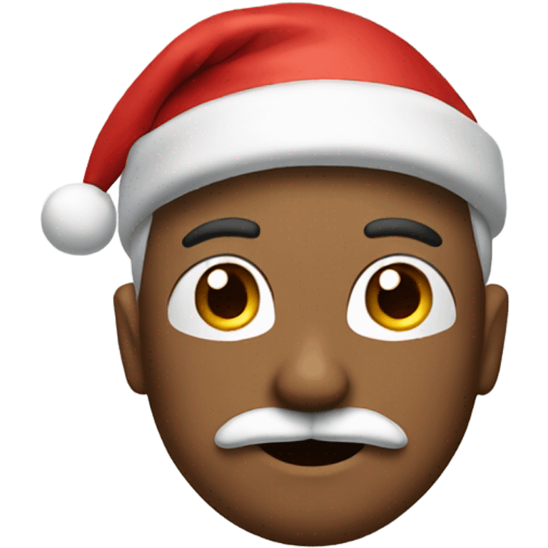 Man with mustache wearing a Santa hat emoji