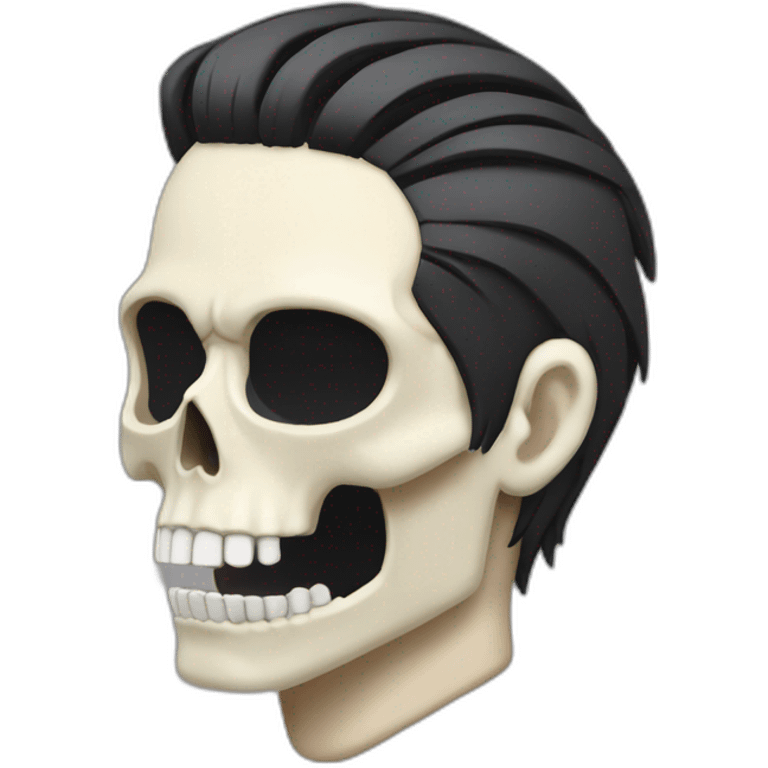 Skull with slicked back hair akira body emoji