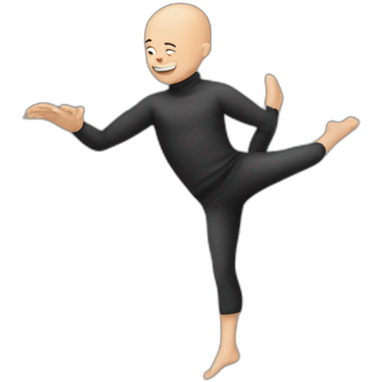 Bald thief doing handstand emoji