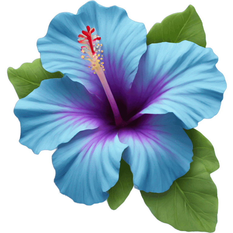 Blue hibiscus flower emoji