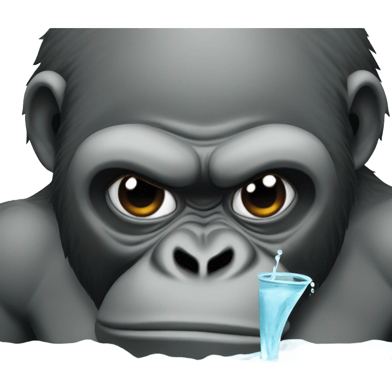 Gorilla drinking  emoji