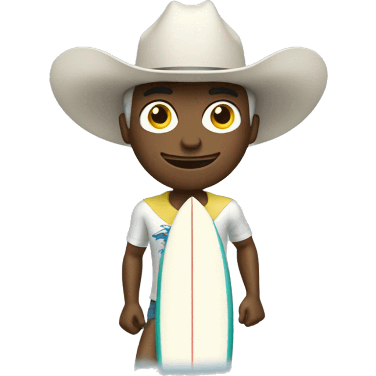 White Cowboy surfing emoji