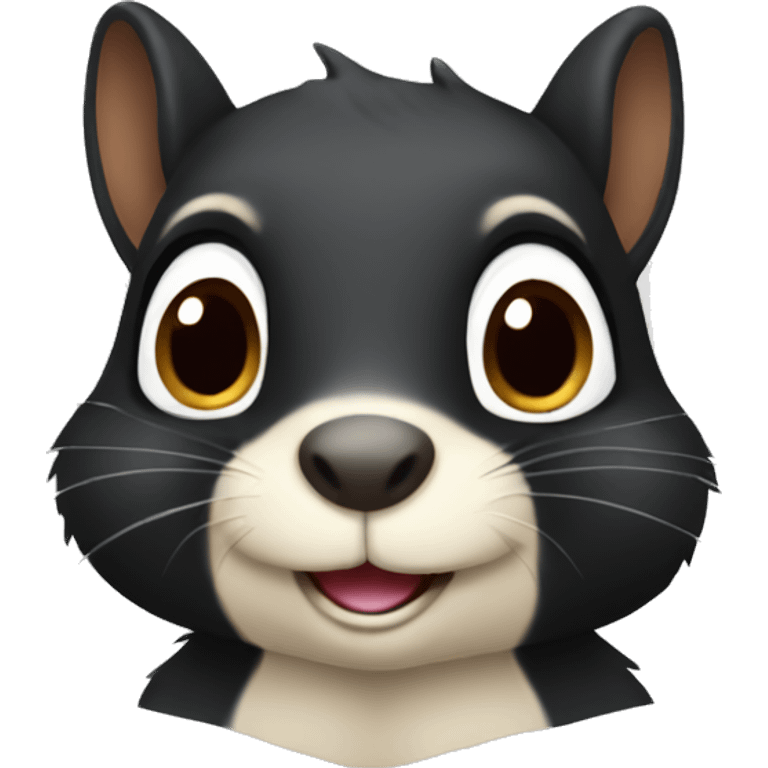 Cute black colored squirrel  emoji