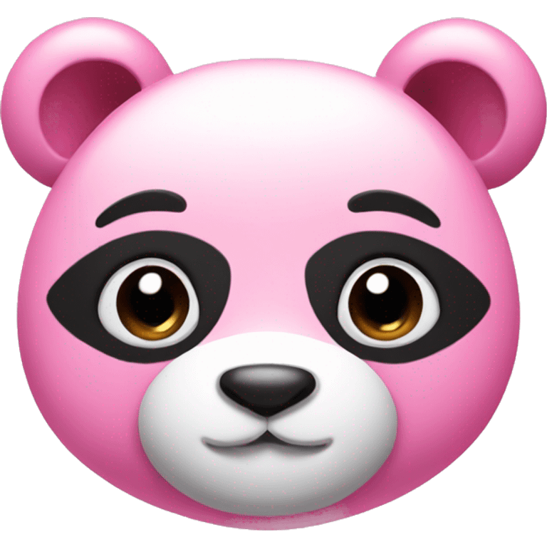 Pink panda cute with pink hearts  emoji