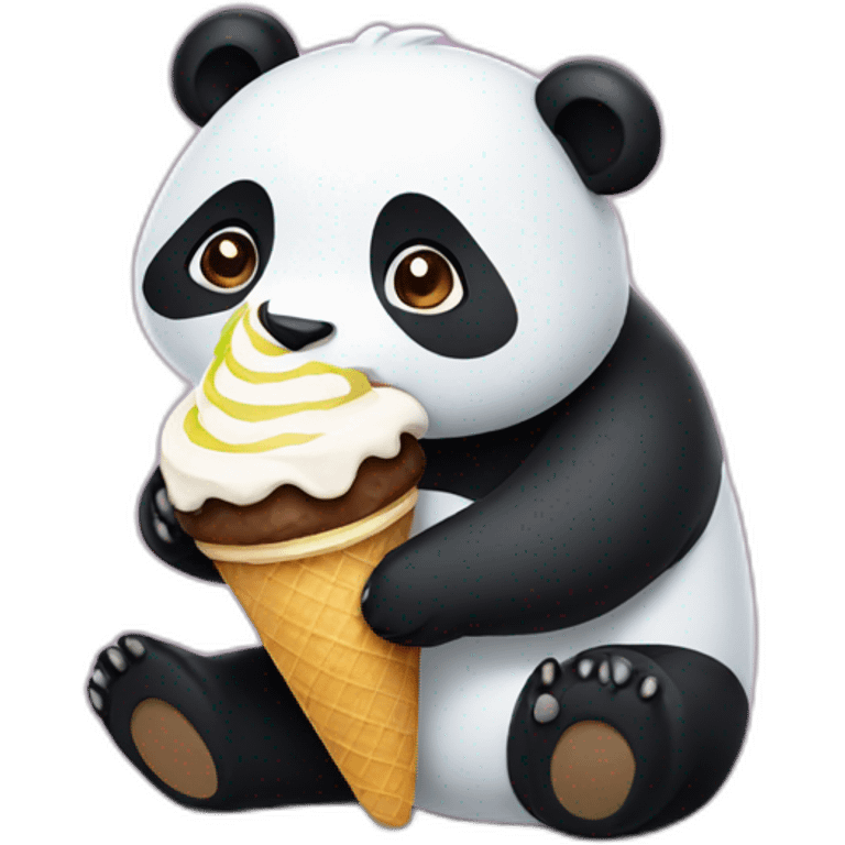 Panda eating ice cream emoji