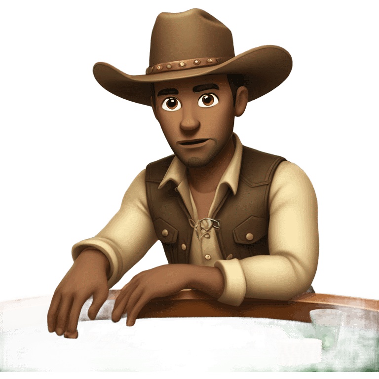 Man gambling roulette table western emoji