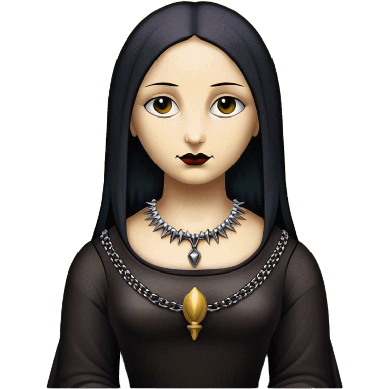 Goth mona lisa with spike collar emoji