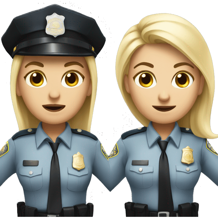 Bad cop (longe blonde hair woman), good cop (short brown hair woman) emoji