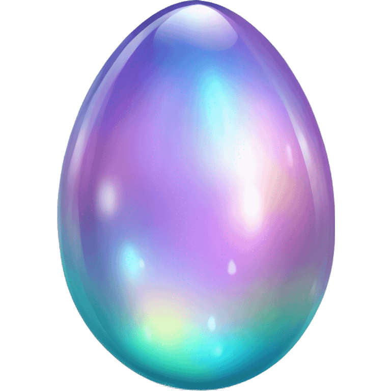 Sparkly glossy Pastel iridescent glass crystal egg emoji